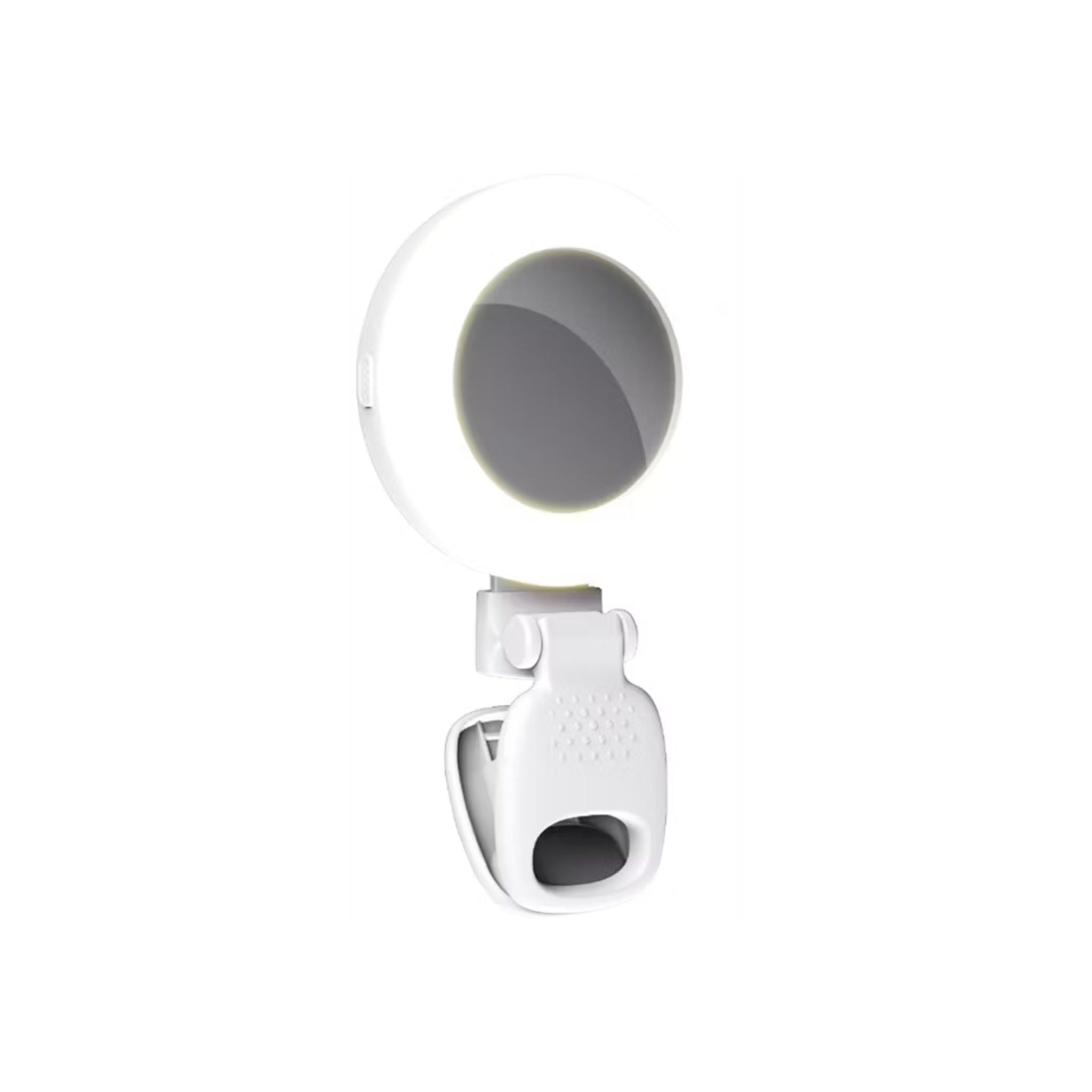 Porodo Lifestyle Clip-On Mirror Fill Light with Camera Mount, Type-C Charging Port, 200mAh Battery Capacity, Up to 4 Hours Working Time, 180° Adjustable Angle, Customizable Light Modes - White