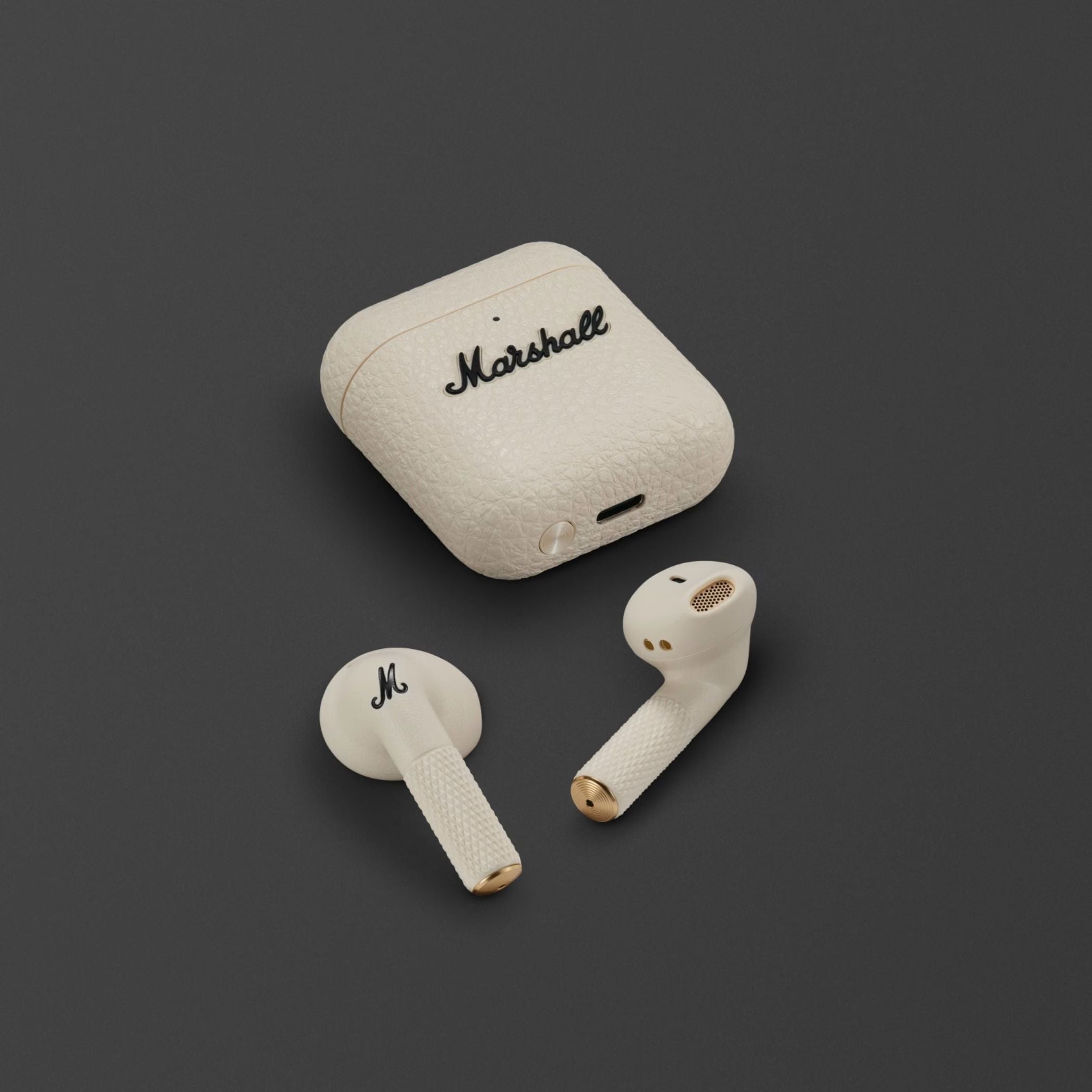 Marshall Minor IV Wireless Earbuds with Active Noise Cancellation, Waterproof, 12mm Driver Size, Bluetooth Version 5.3, Up to 30 Hours Playtime, Touch Control- Cream
