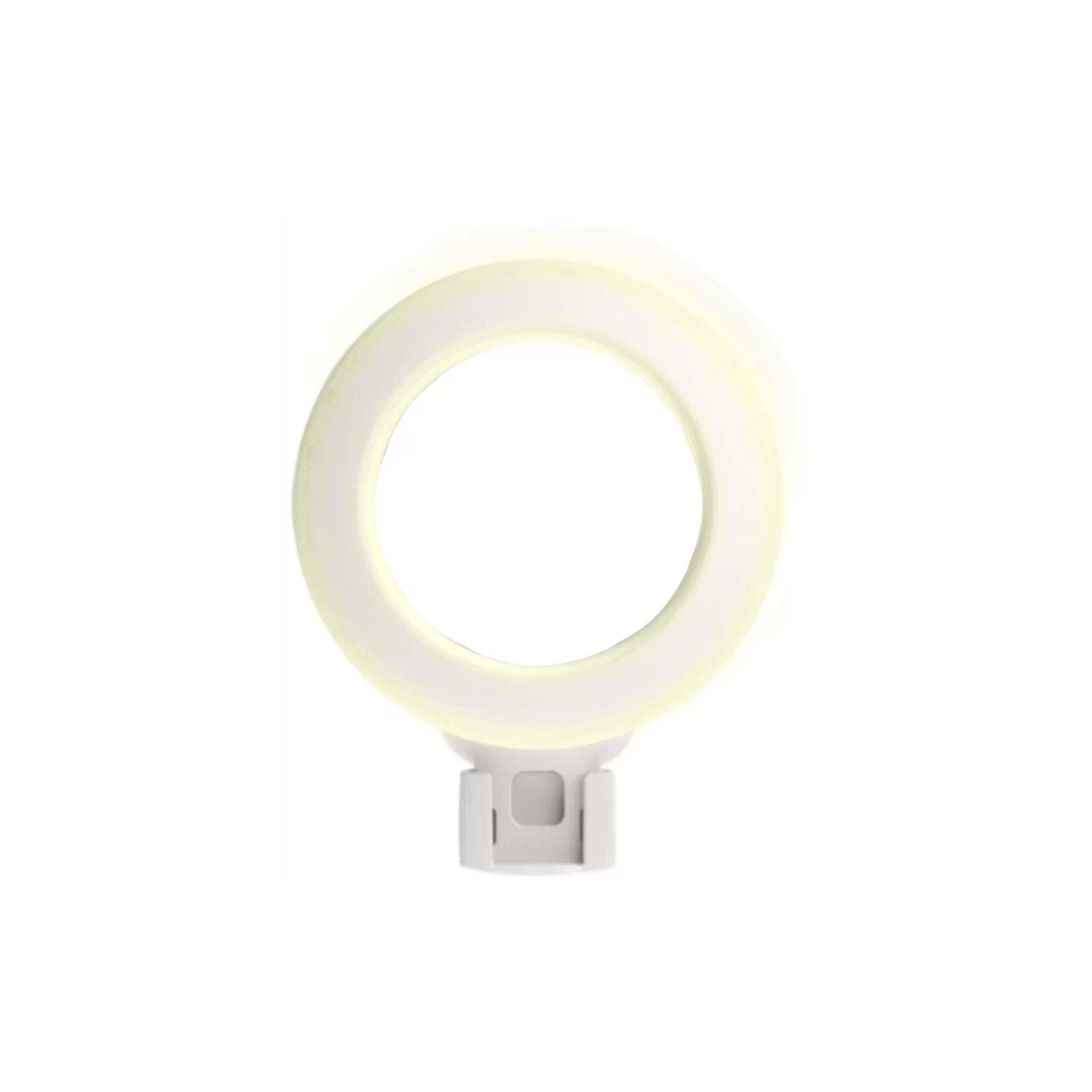 Porodo Lifestyle Clip-On Mirror Fill Light with Camera Mount, Type-C Charging Port, 200mAh Battery Capacity, Up to 4 Hours Working Time, 180° Adjustable Angle, Customizable Light Modes - White