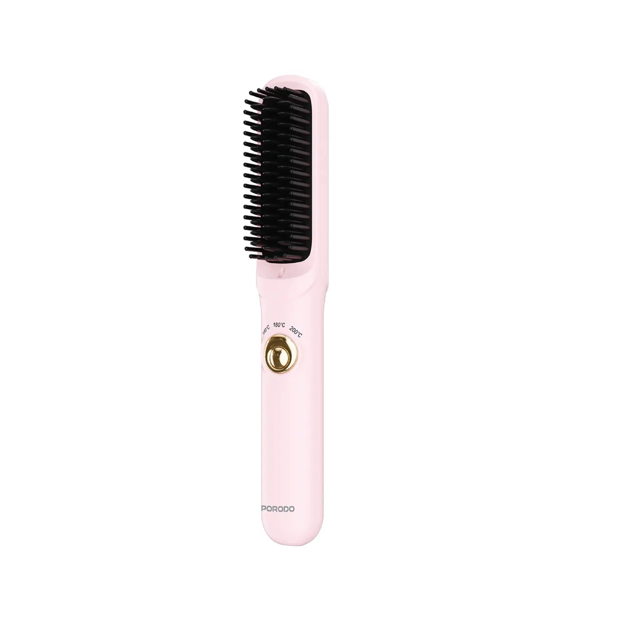 Porodo Lifestyle Portable Cordless Hair Straightener, USB-C Rechargeable, 3 Heat Levels 160°C-200°C, Smart Temperature Control, Quick Heat-Up, Anti-Scald Design, Auto Shut-Off- Pink