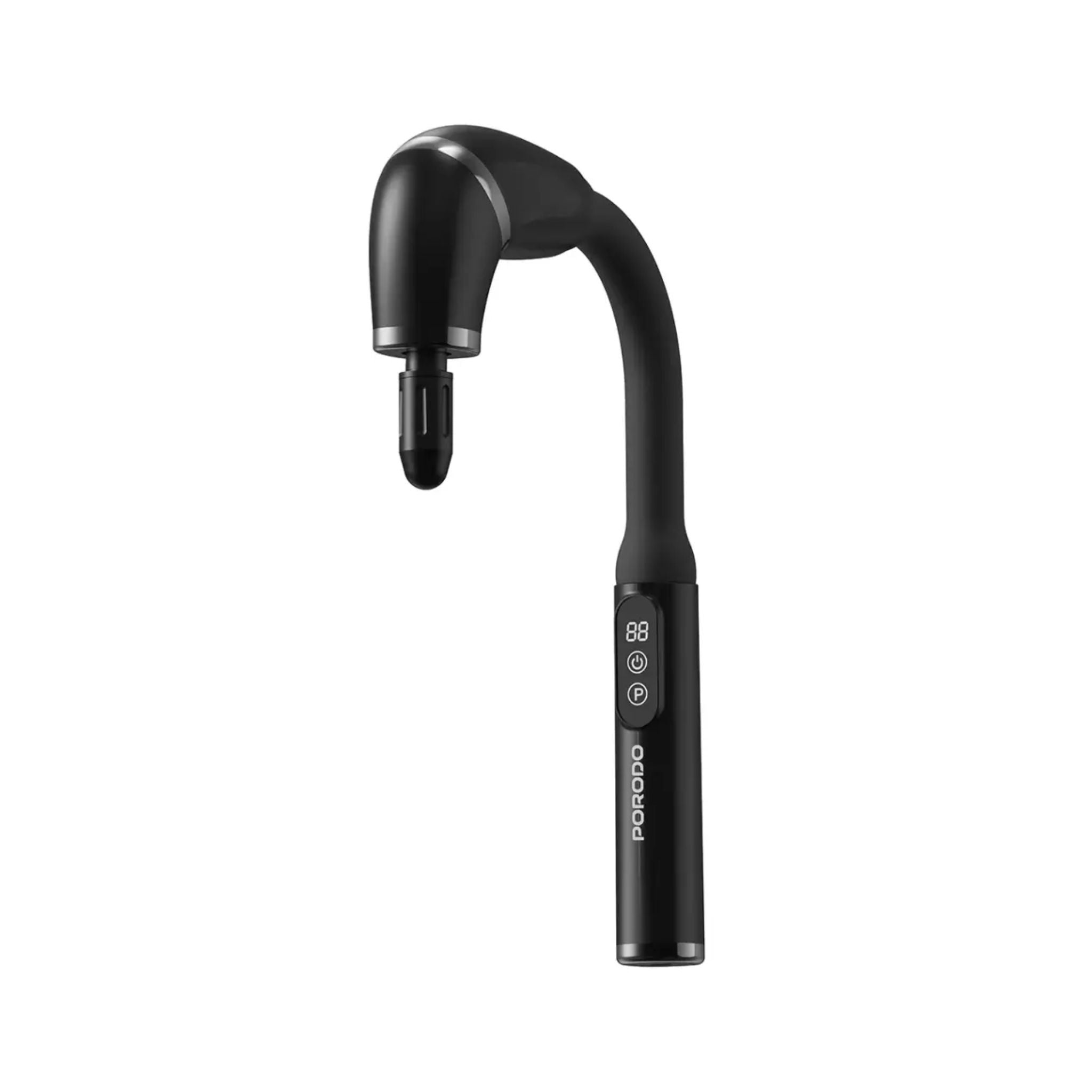 Porodo Lifestyle U-Shaped 4-Head Deep Tissue Massager with 6 Speed Levels, 3 Modes, LCD Display, USB-C Charging, 2000mAh Battery, Ultra-Quiet Ergonomic Design - Black