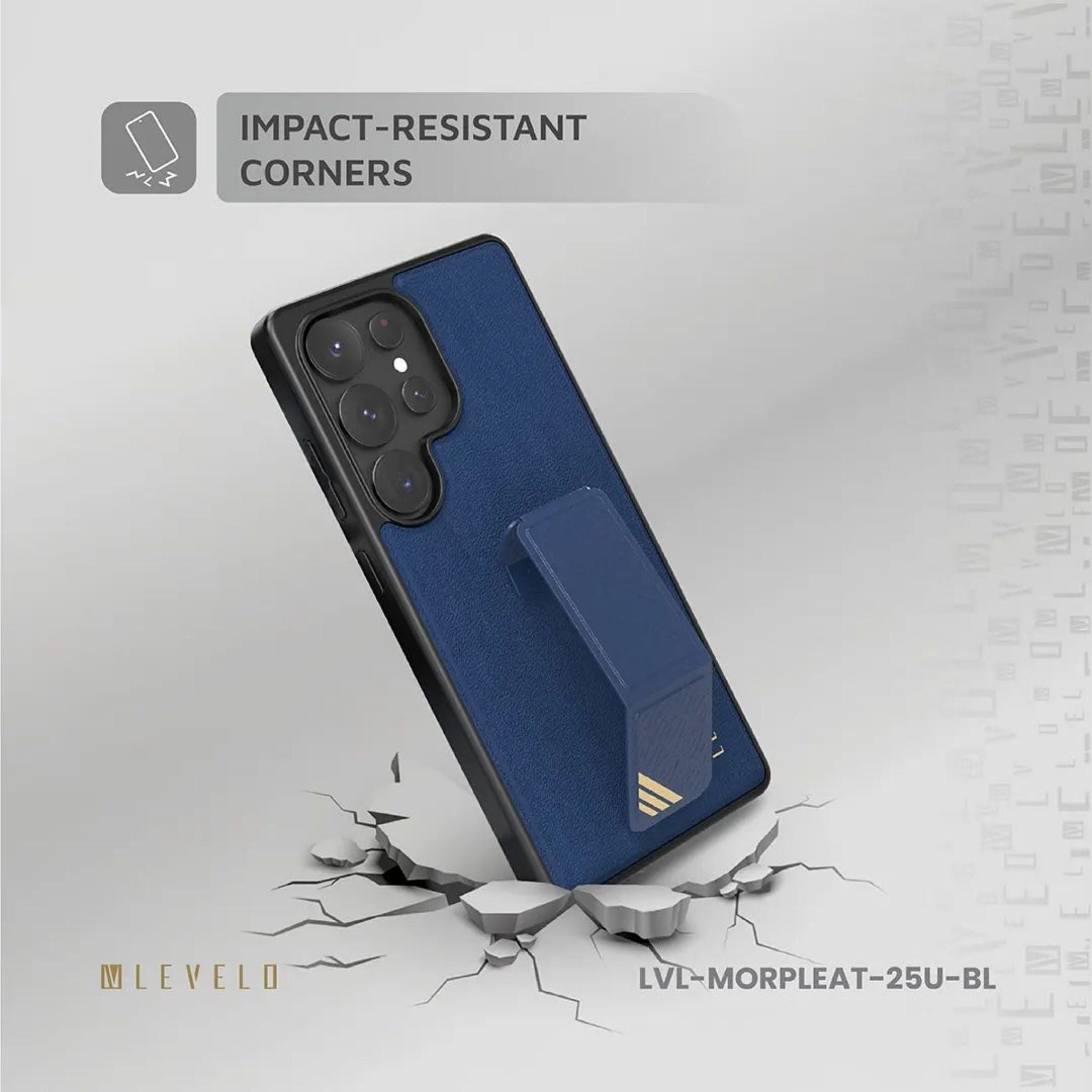 Levelo Morphix Leather Case for Samsung S25 Ultra - Blue