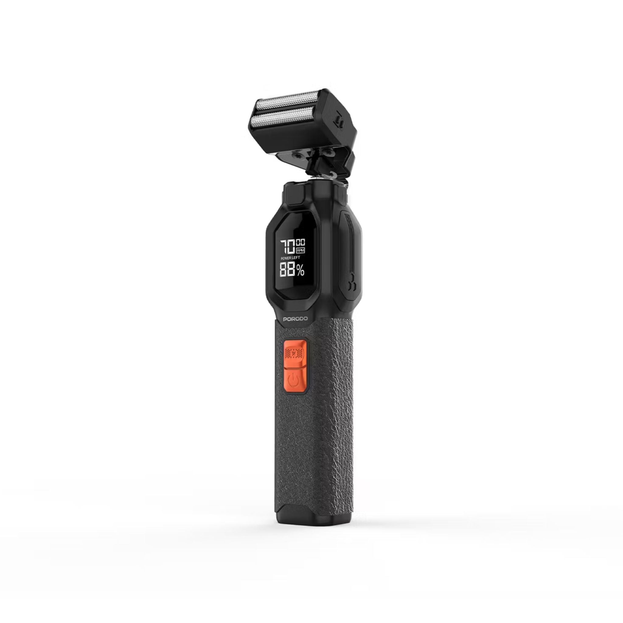 Porodo Multi-Purpose Trio Grooming Kit with Hair Clipper & Beard Shaver, 5W Rated Power, 200 Minutes Working Time, 4 Combs, 2000mAh Battery Capacity, LED Digital Display, 7000RPM Motor Speed, USB-C Charging - Black
