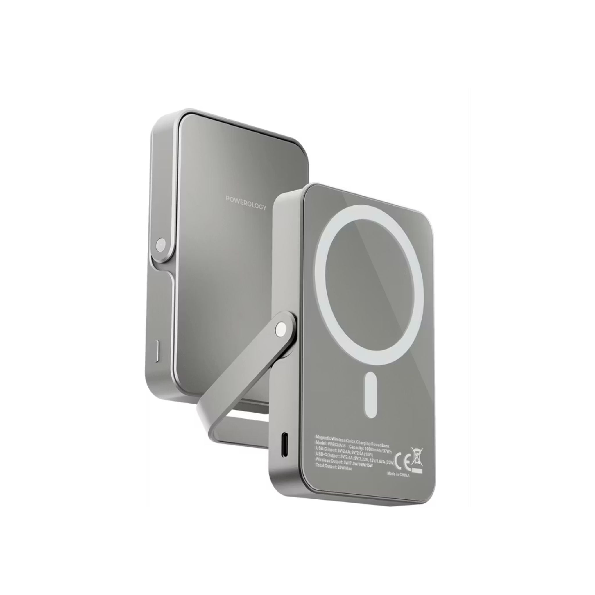 Foldable mirror with magnifying glass on a white background
