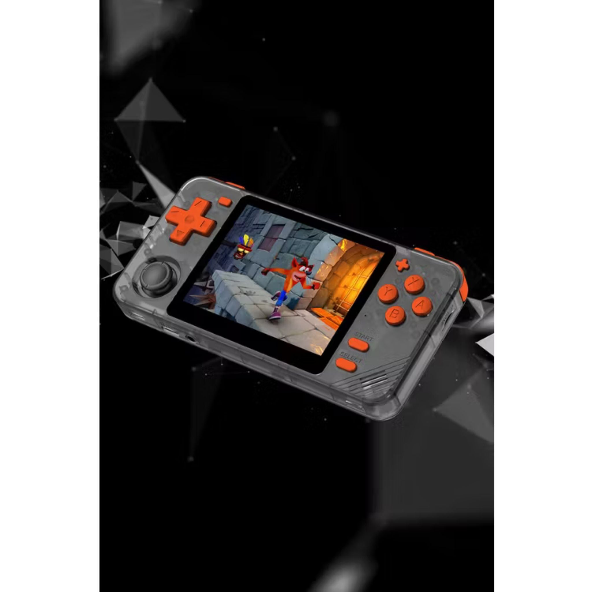 Porodo Gaming PDX640 Retro Arcade Game Console with 19 Emulators & 5000+ Built-in Games, 3.5" Screen Size, 60Hz Refresh Rate, Up to 8 Hours Playtime, Immersive Sound Play, Ergonomic Design, 2800mAh Battery Capacity - Orange / Black