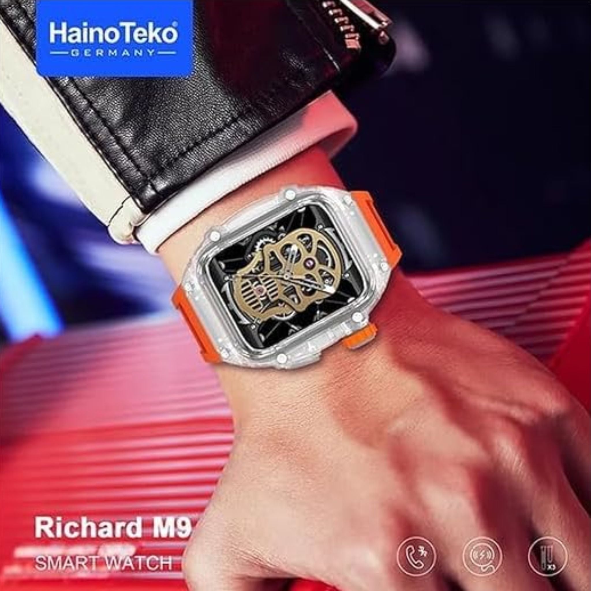 Haino Teko Germany Richard M9 Smart Watch With 3 Pair Straps and 1 Protection case For Men