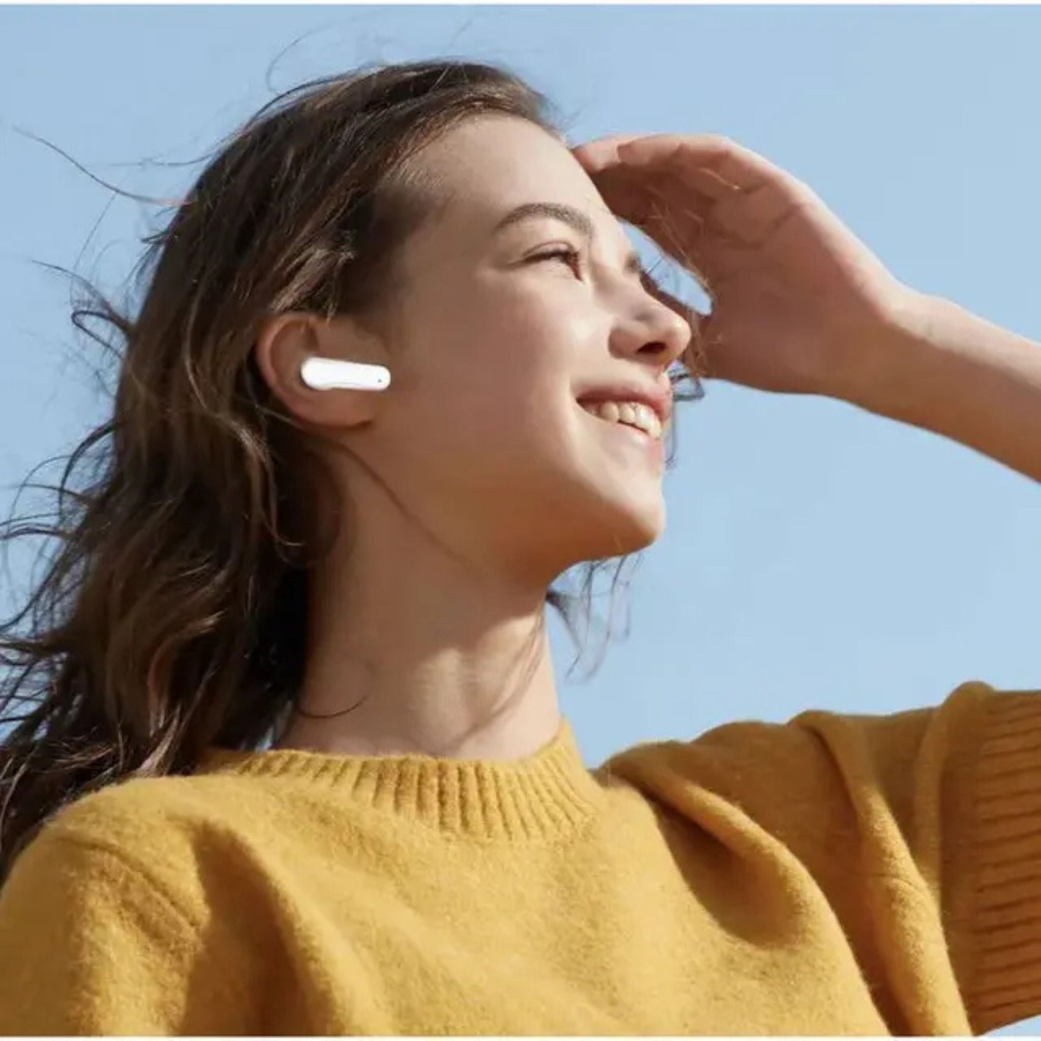 GREEN LION Cairo Wireless Earbuds with ENC & TWS Technology, Hands-Free Calls, Multi-Function Touch, 4 Hours Playing Time, Type-C Charging Port - White