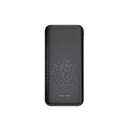 Black power bank with dot pattern on a white background