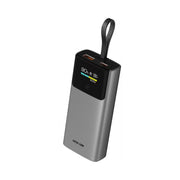 Gray power bank with a black top on a white background