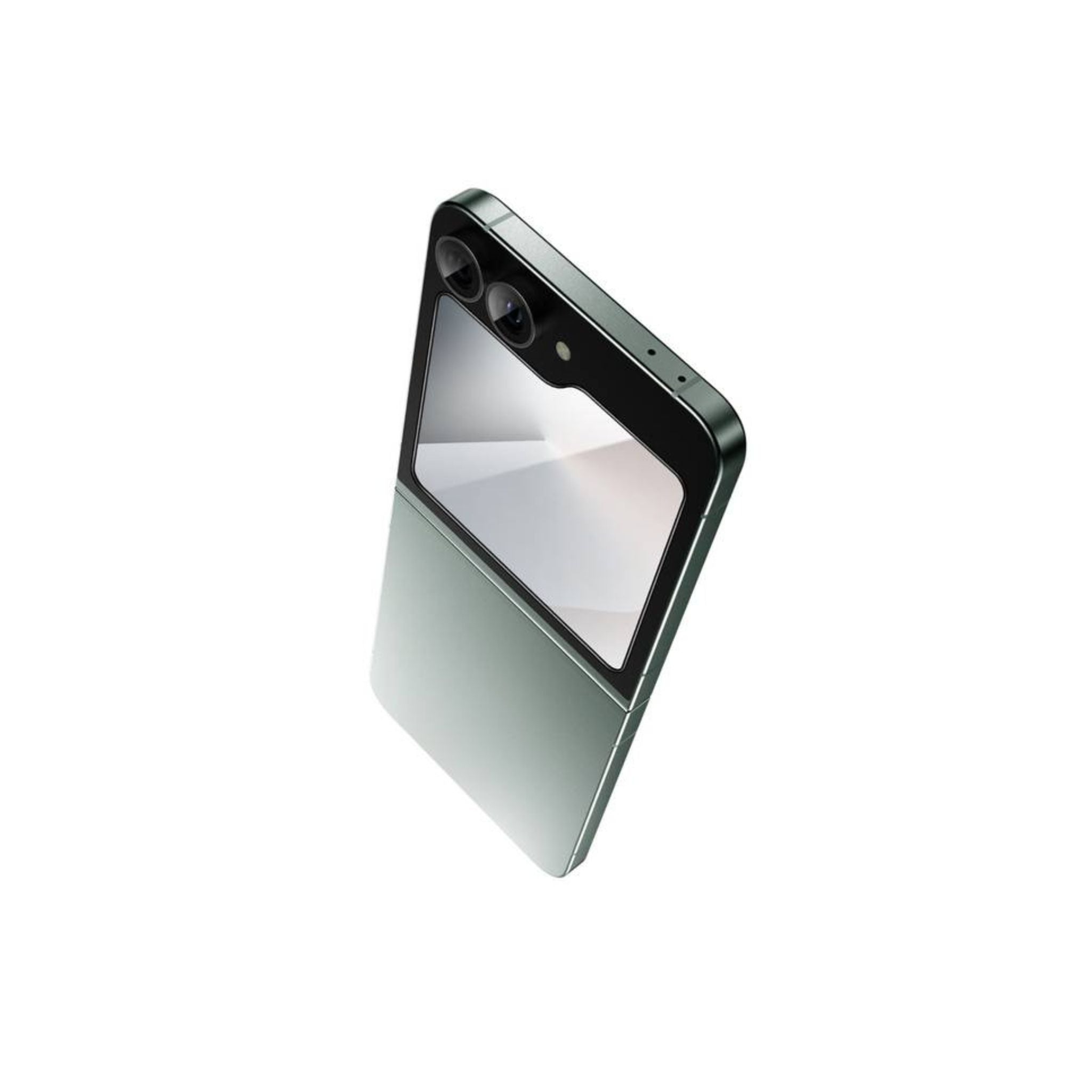 A clear protective screen cover for Samsung Galaxy Z Flip 6, showing the front view with the phone's screen and camera visible.