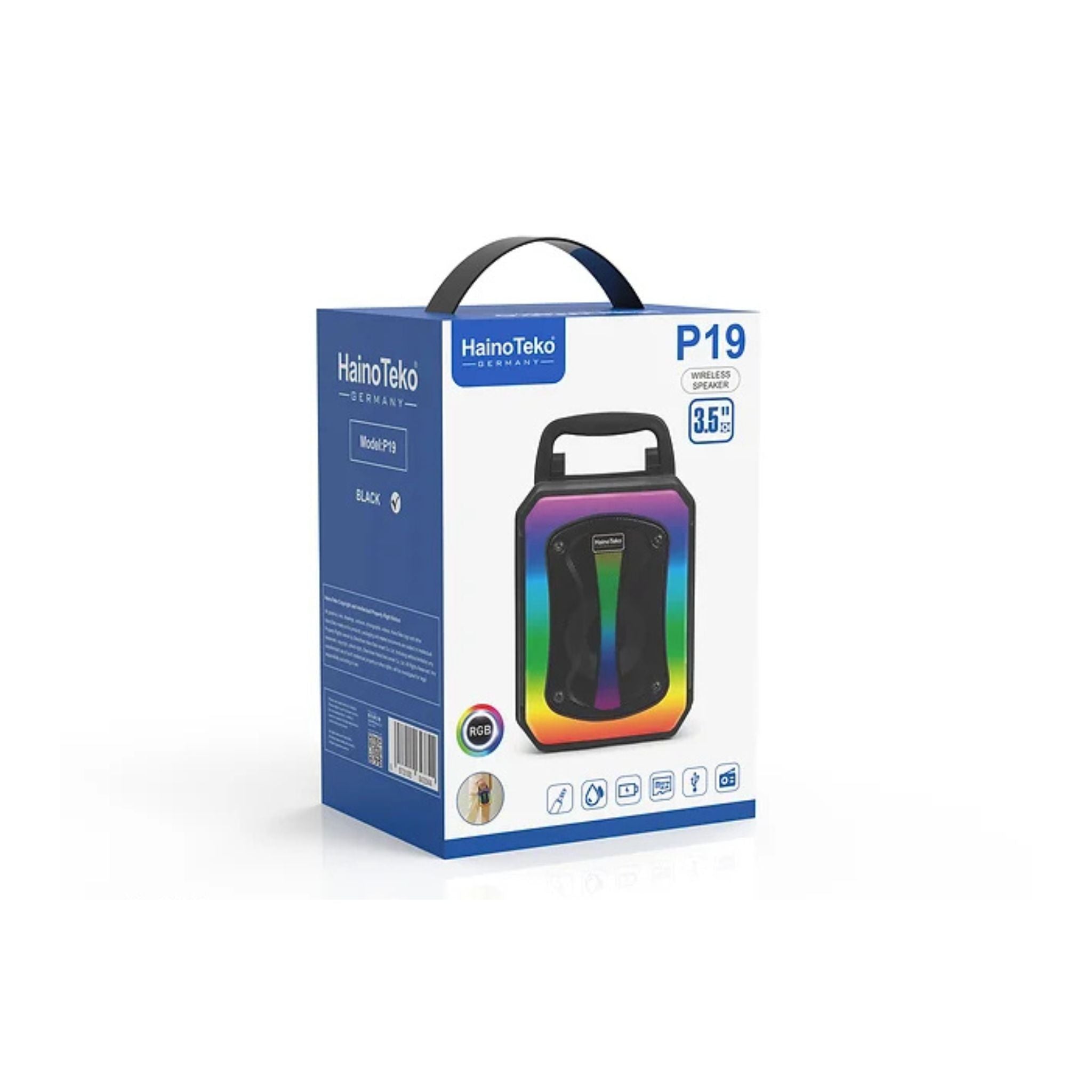 Haino Teko Germany P19 Wireless Portable Bluetooth Speaker For Indoor and Outdoor-Black