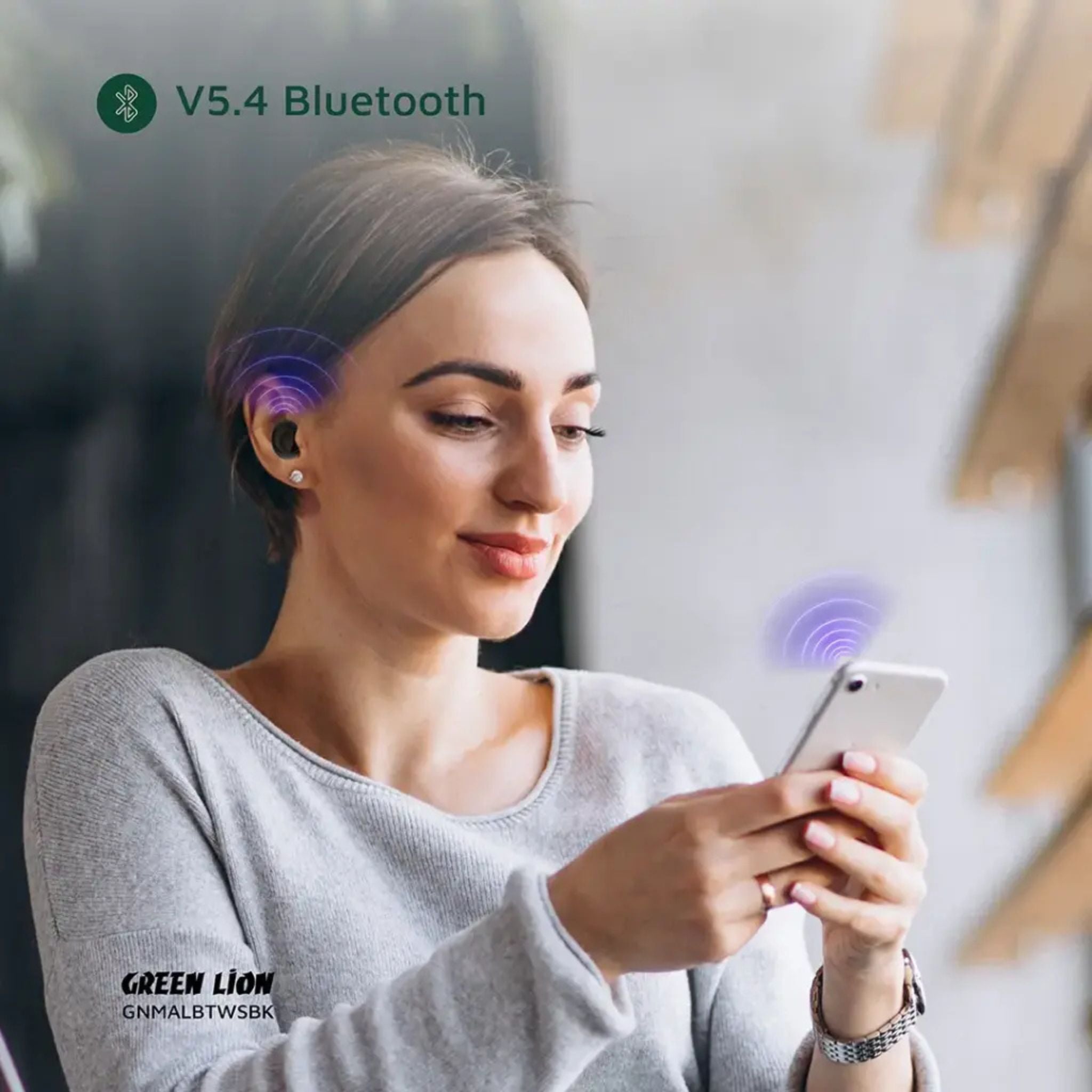 Green Lion Malbun True Wireless Earbuds, Bluetooth 5.4 Headphones with Dual-Mic ENC for Clear Calls, 20H Total Playtime, IPX5 Waterproof & Digital Display Case_Black