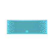 Blue rectangular speaker on a white background
