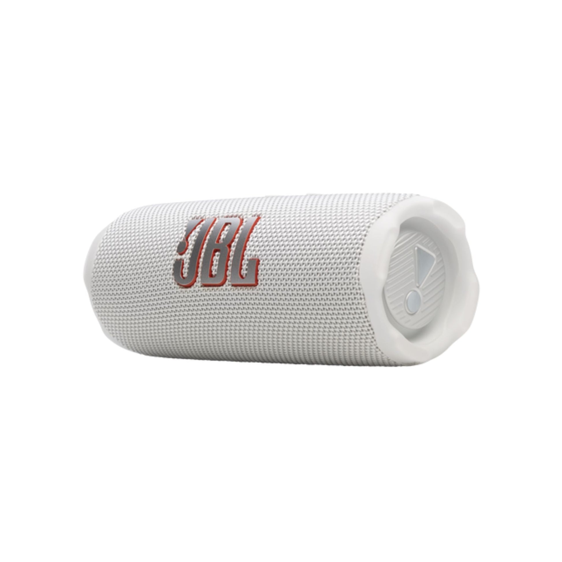 White JBL speaker on a white background