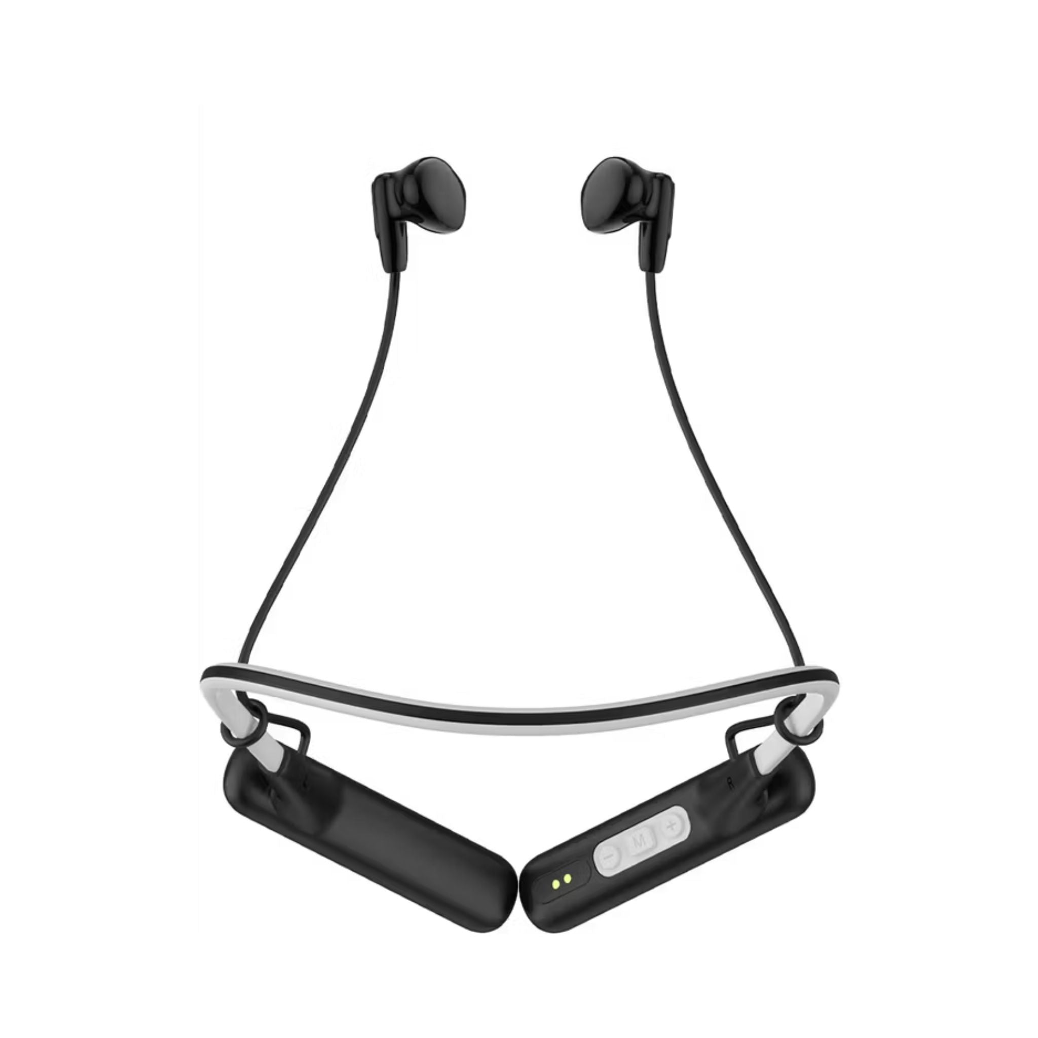 Powerology Voix ENC Neckband Earphones with Dual Microphone, 10mm Speakers, 500mAh Battery, Low Latency Audio, Secure Magnetic Earbuds, Hi-Fi Sound, Sweat & Water Resistant, Up to 60 Hours Play & Talk Time - Black
