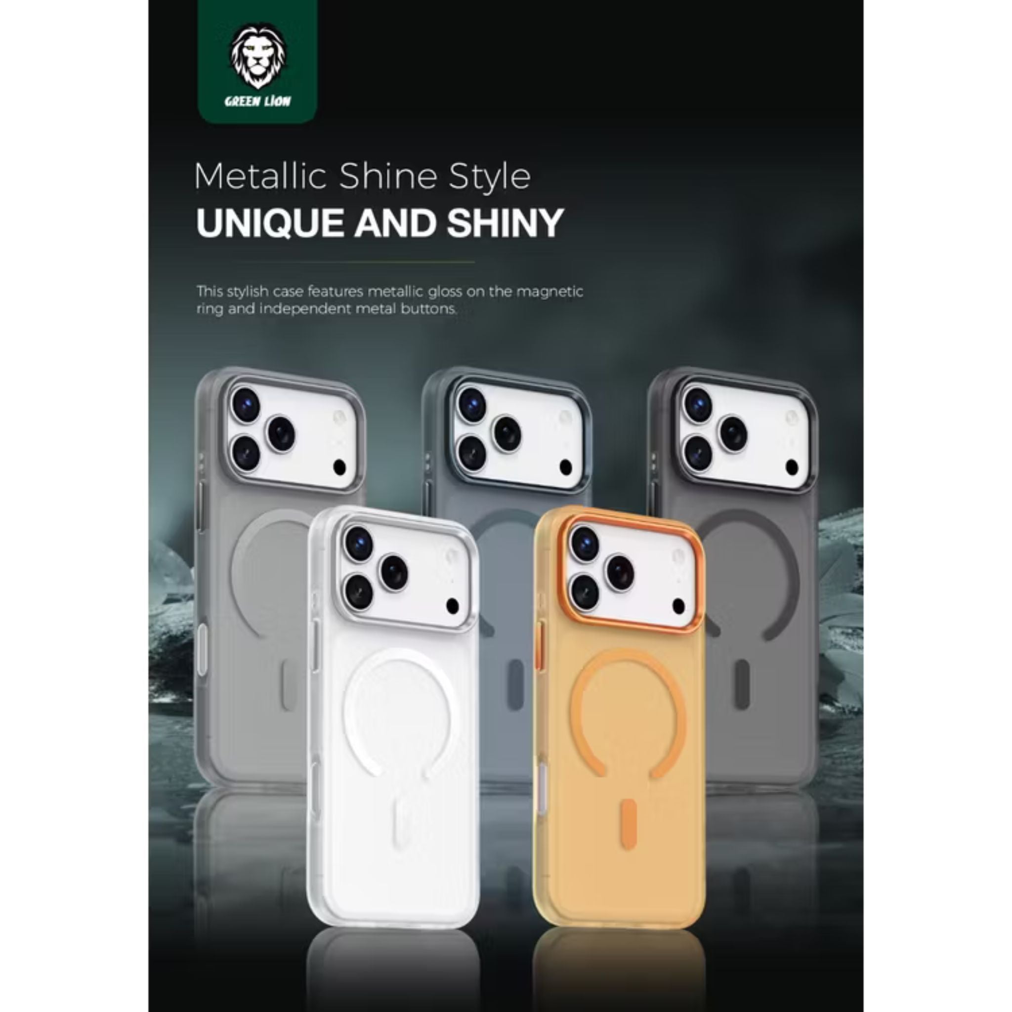Green Lion Matte MagSafe X Case for iPhone 17 Pro Max, Comfortable Grip, Anti-Scratch, Metal Buttons, Anti-Fingerprint, Drop Protection, Camera Protection - Blue Titanium