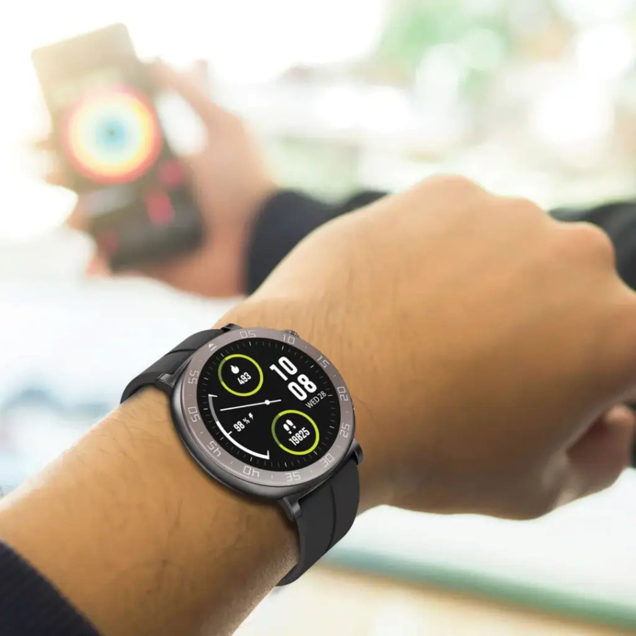 Porodo Salud Smart Watch 1.43" AMOLED Display, IP68 Water Resistant, Bluetooth 5.2, Heart Rate & Sleep Monitor, GPS Log Tracking, Voice Assistant, 5-Day Battery Life-Black