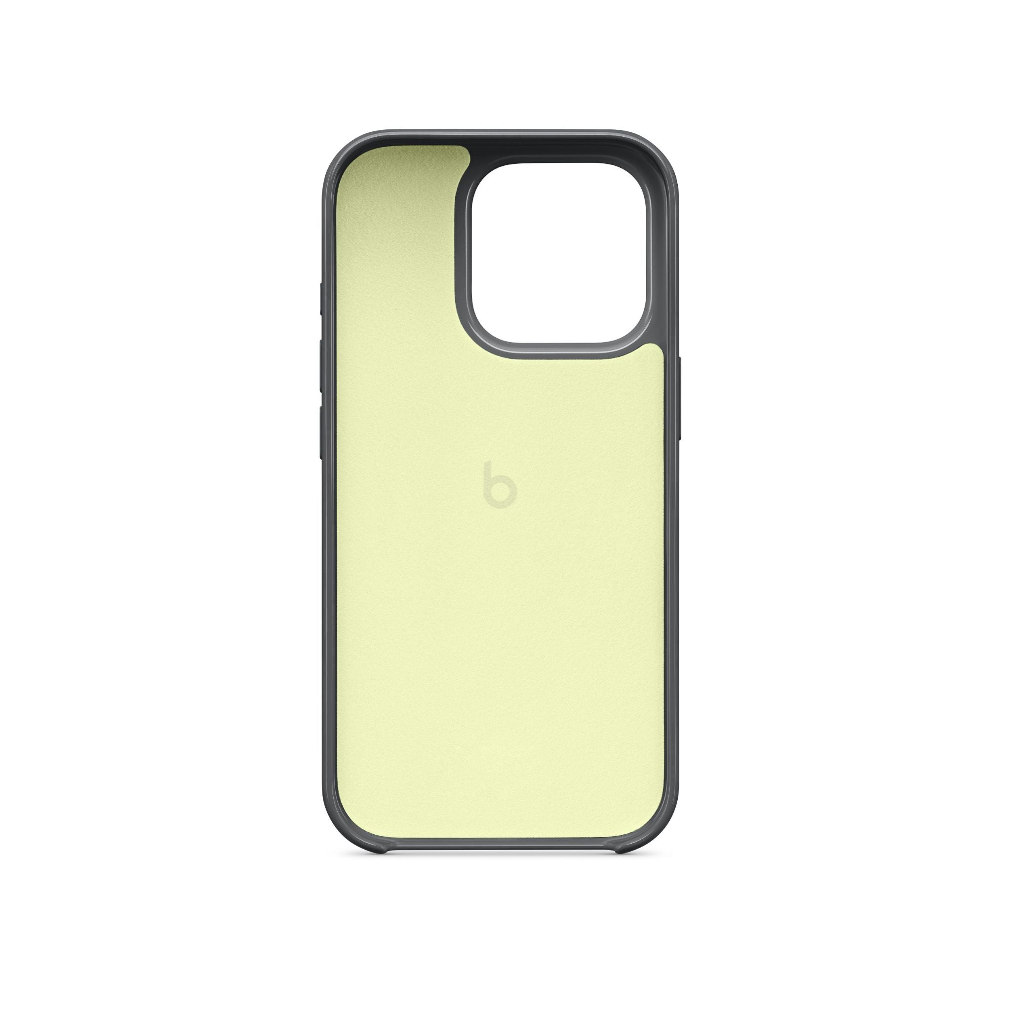 A black iPhone 16 Pro case with a clear back and a MagSafe logo on the bottom right corner.