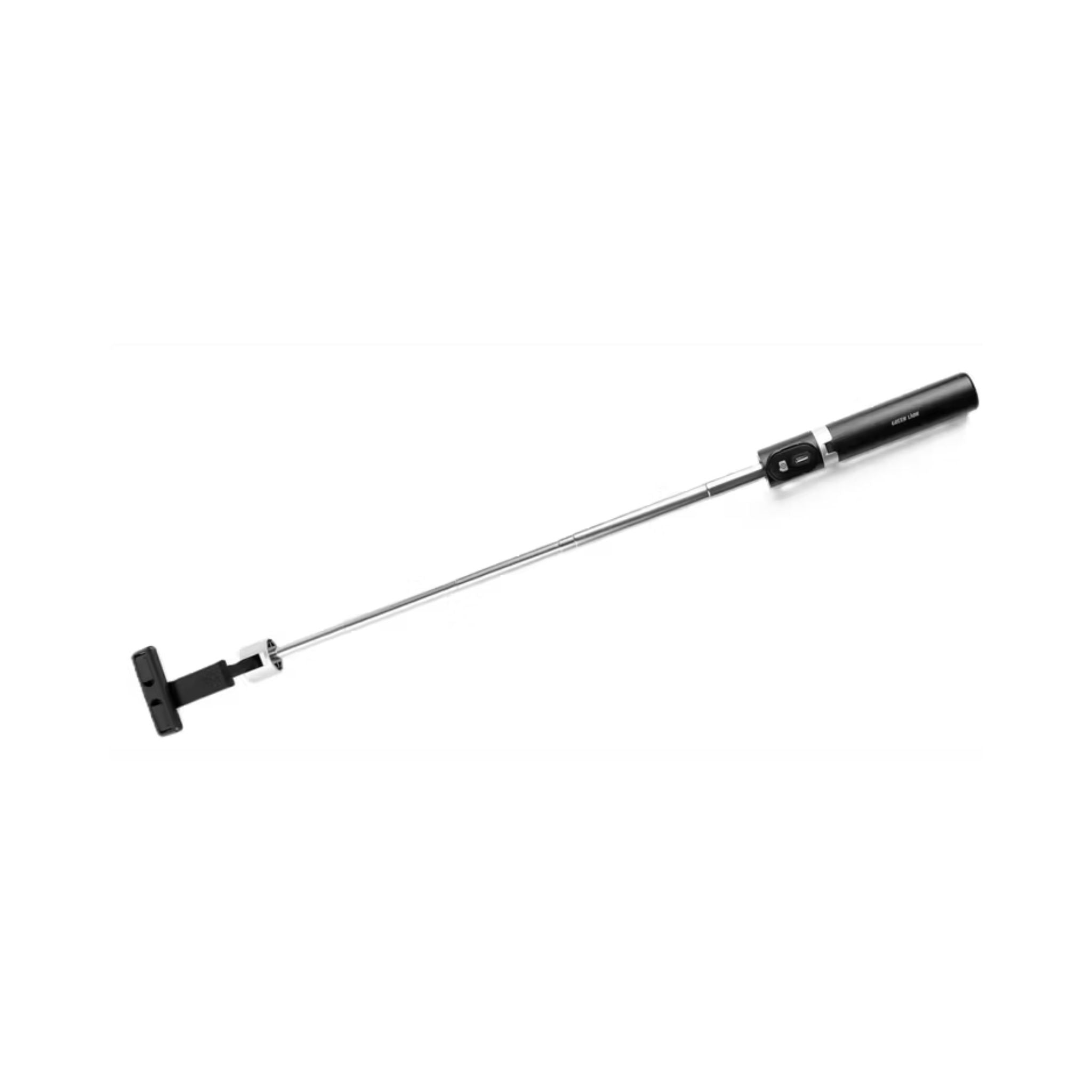 Green Lion Click 2 Selfie Stick with Up to 110cm Adjustable Length, 4.7"-7" Mobile Compatibility, Quadruped Support, Diversified Bracket, 65-90mm Holding Width - Black