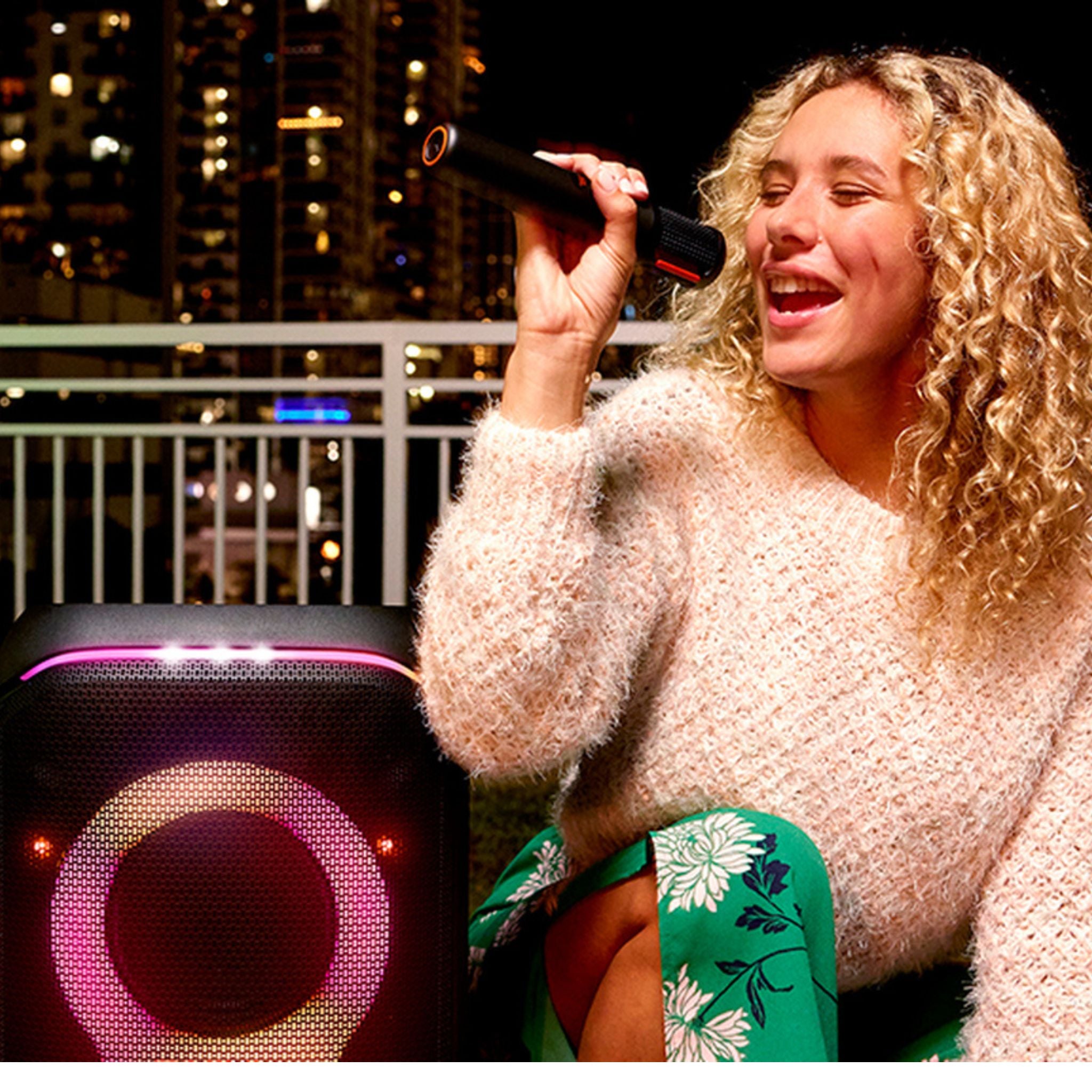 JBL PartyBox Wireless Mics, 16mm ECM Microphone Head, 600mAh Mic Battery, 700mAh Dongle Battery, Built-In Foam Pop Filter, Stable 2.4GHz Connection- Black