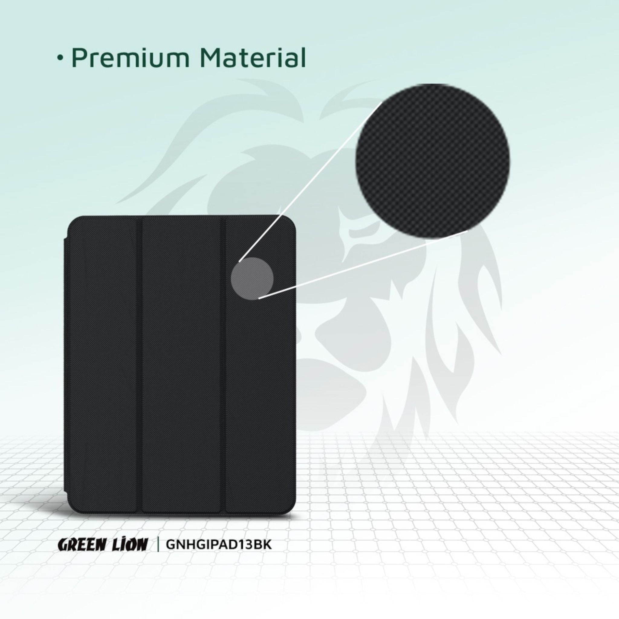 Green Lion Hogo Premium Case with Pencil Holder - Black - iPad Air 13