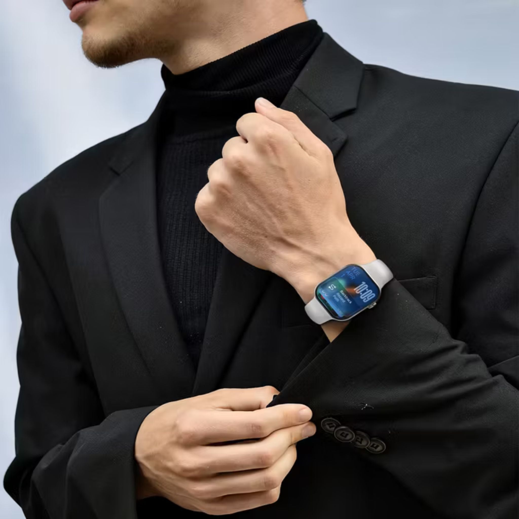 Green Lion Communicate Smart Watch with 2.07" IPS Dispaly, 380mAh Battery Capacity, Wireless Charging, AI Voice Assistant, 1GB Flash, 3-5 Days Working Time - Silver