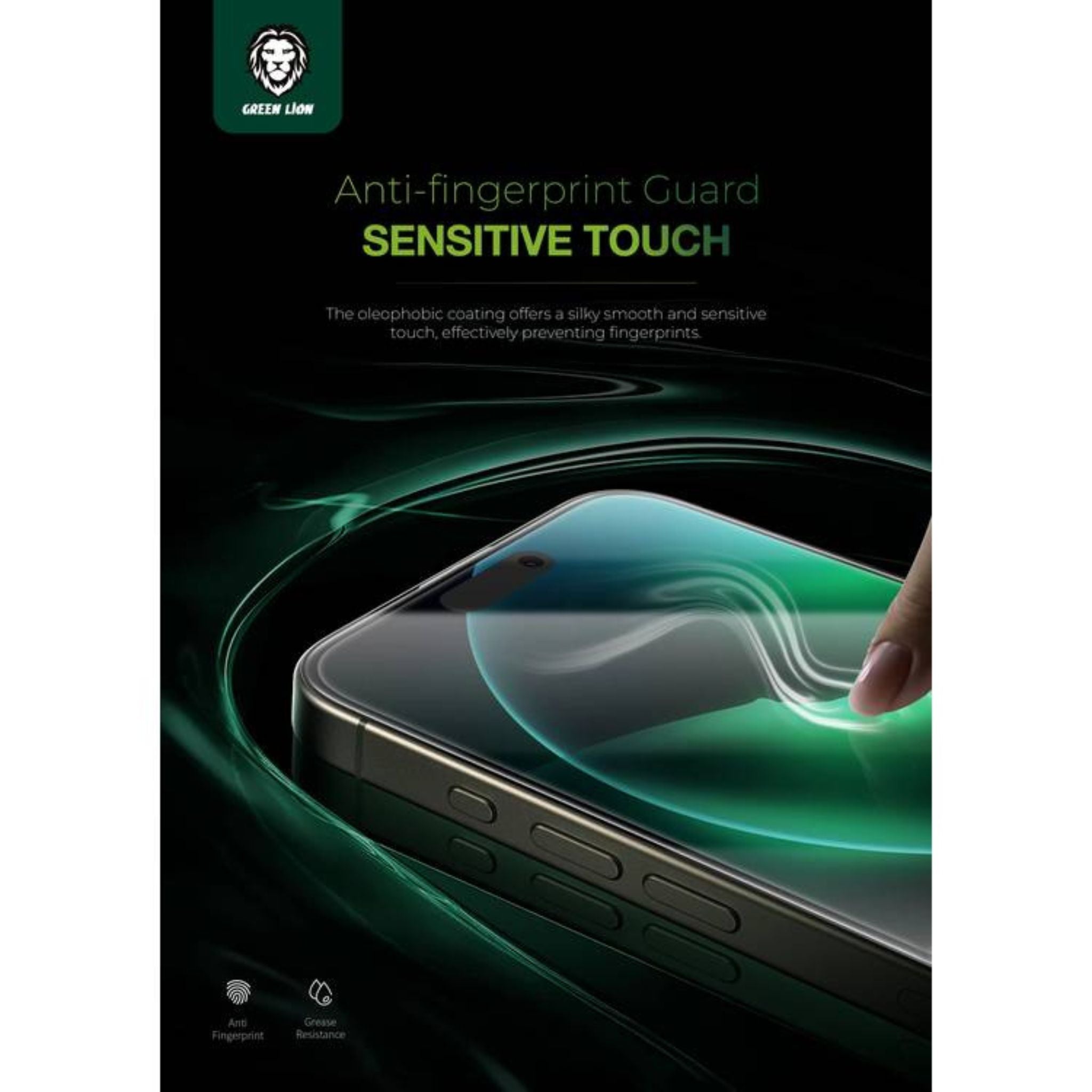 Green Lion 9H Steve HD Glass Protector for iPhone 16 Pro, Bubble Free, Highly Responsive, Anti Fingerprint, Anti Scratch - Clear