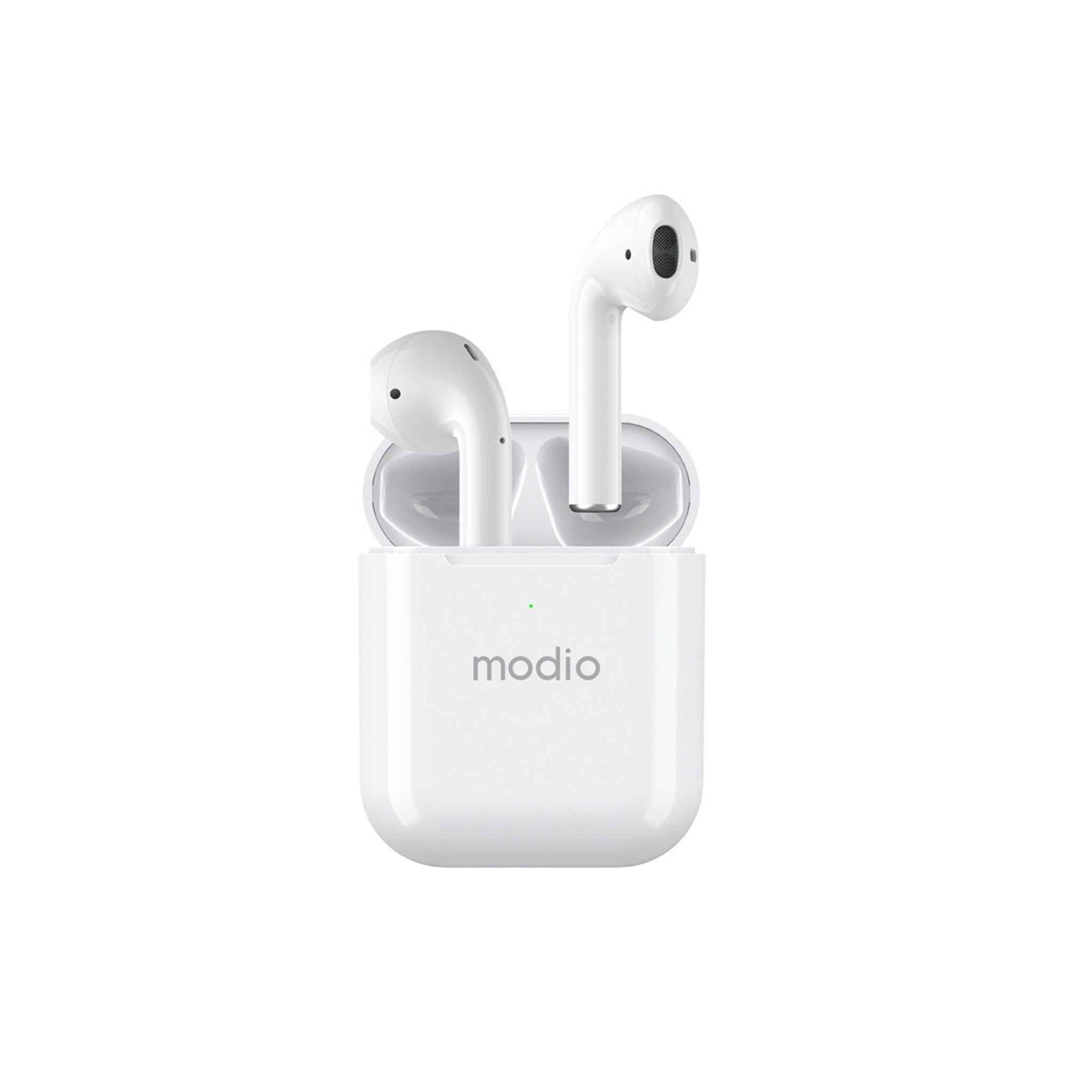 Modio ME1 True Wireless Bluetooth Earbuds Pro – Compact Design, Long Battery, Touch Controls, Comfortable Fit – White