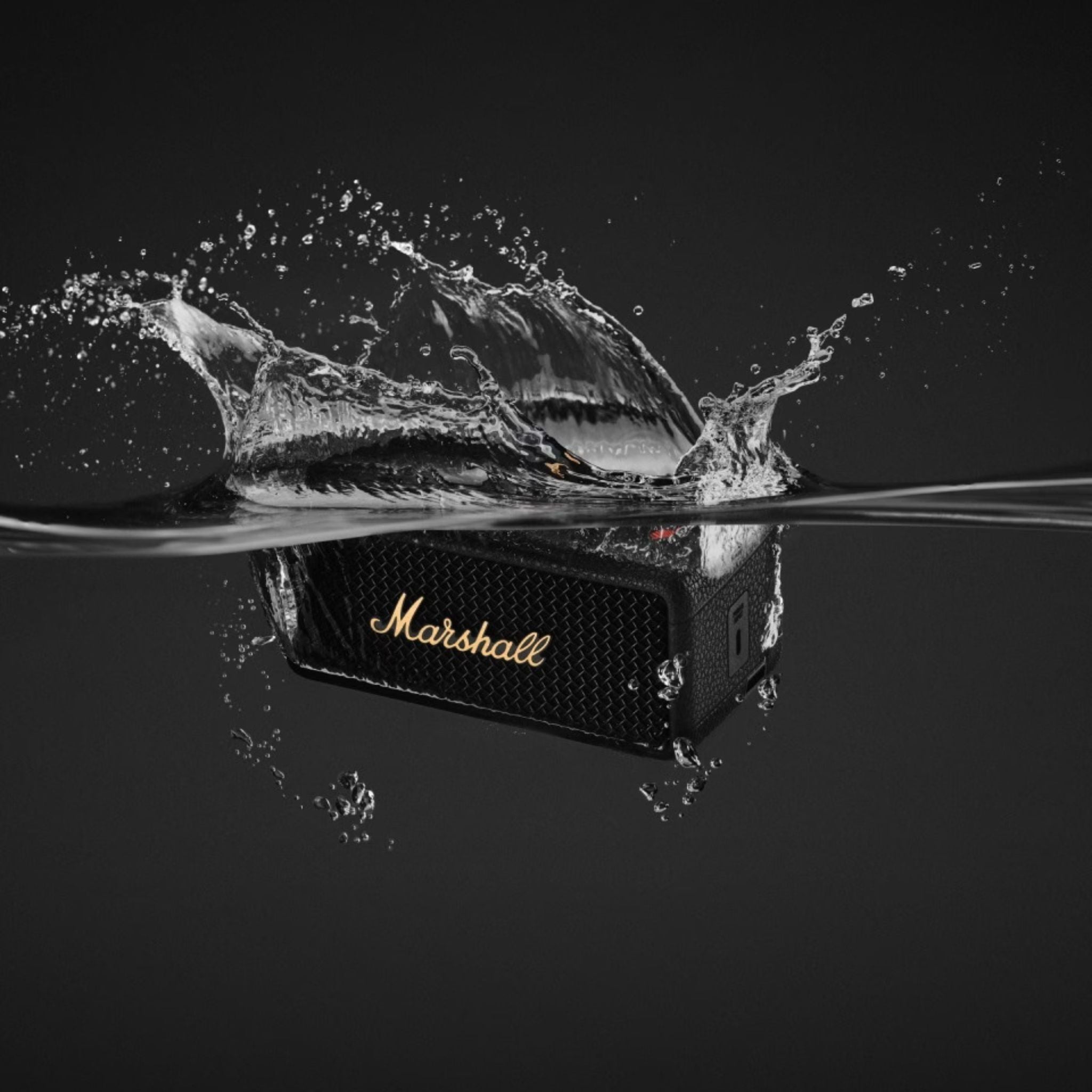 Marshall Emberton III Compact Portable Wireless Speaker with More than 32 Hours of Playtime, IP67 Water Resistance Level, Bluetooth Version 5.3, Built-in Microphone - Black / Brass
