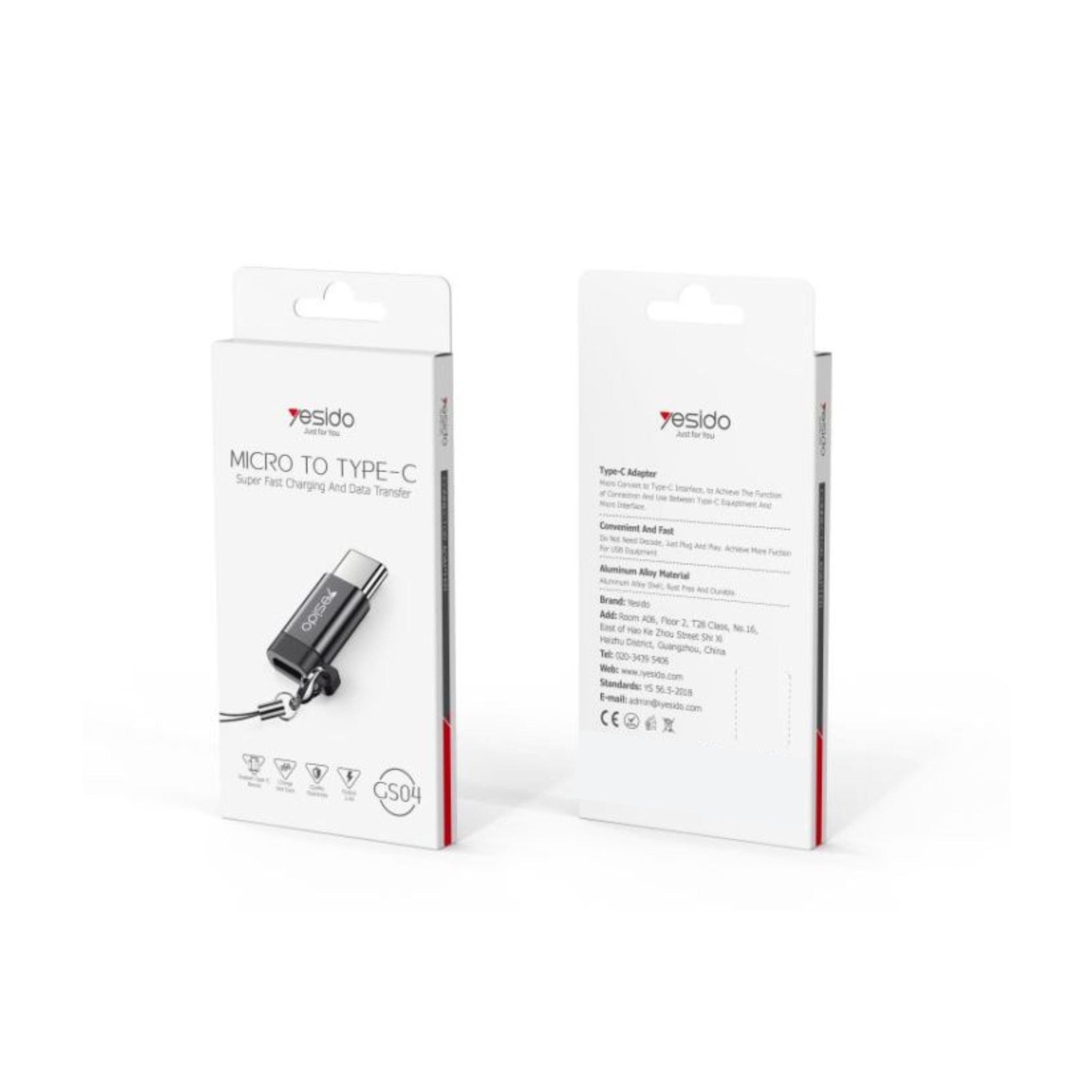 GS04 Micro To Type-C Easy To Carry Intimate Lanyard Design Mini OTG Adapter Charging Transmission