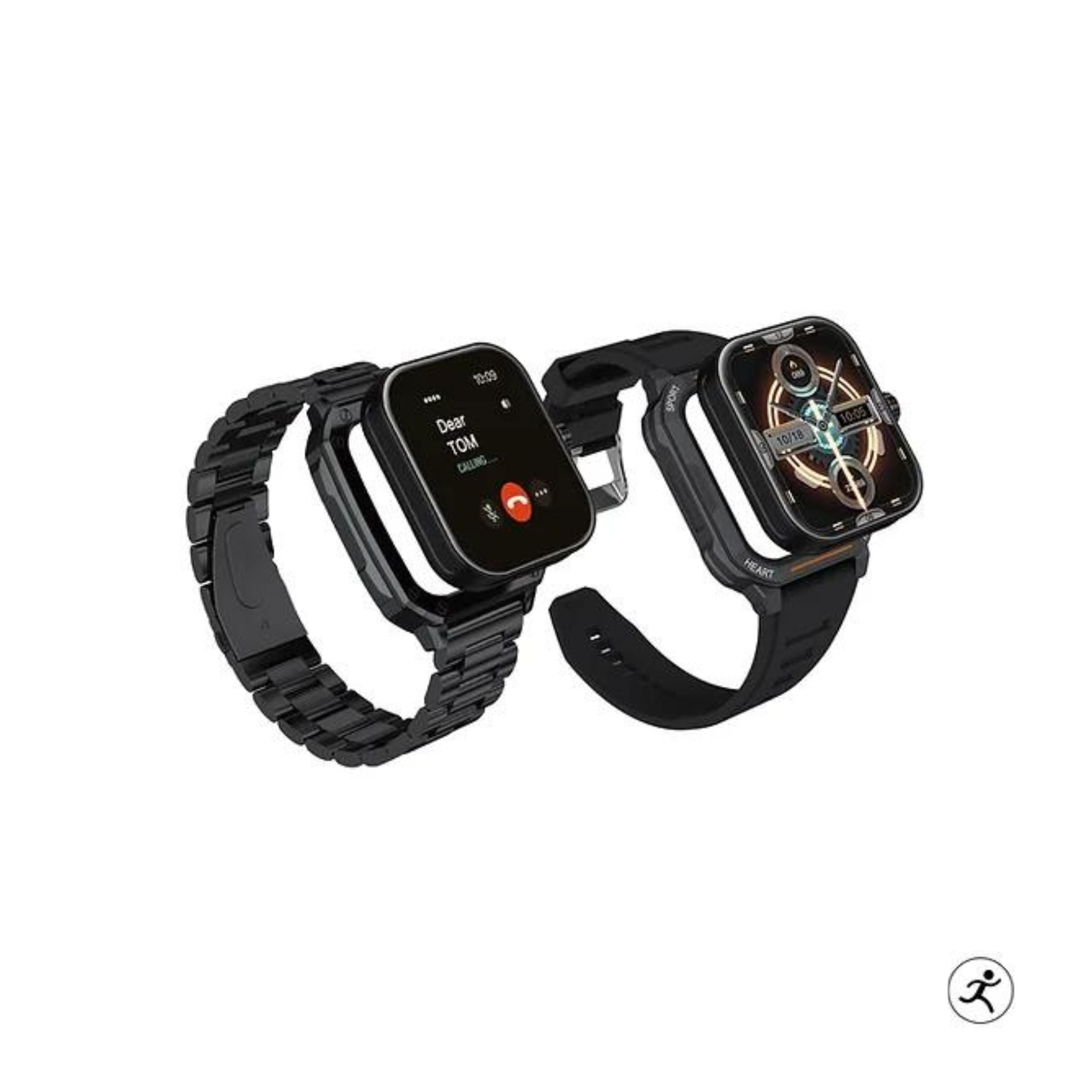 Haino Teko S3 Max Smartwatch with 2 Replacement Covers – Black