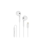 A pair of white Green Lion wired stereo earphones with a Type-C connector and an inline microphone.